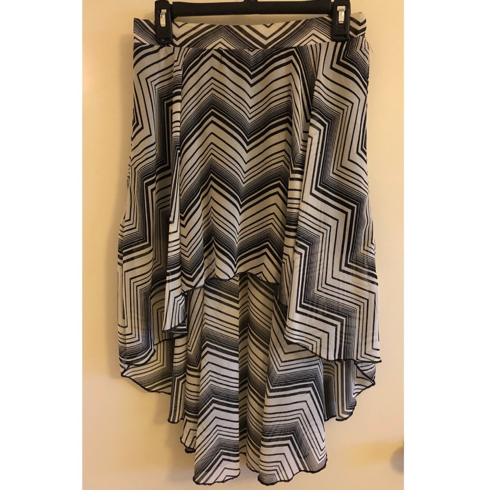 Black and White High/Low Skirt